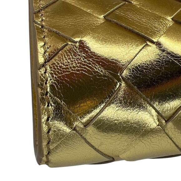 Bottega Veneta Andiamo Gold Intrecciato Leather Clutch Top Handle Bag - Picture 12 of 16